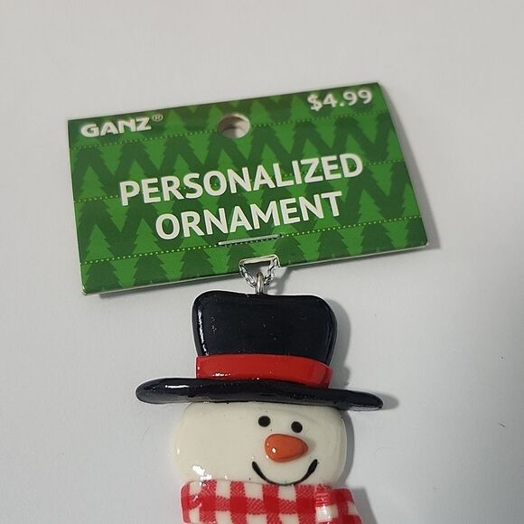Ganz Personalized Snowman Ornament - White and Red Alexander - Picture 3 of 4